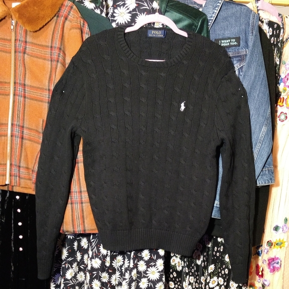 Polo Ralph Lauren Sweaters - Polo Ralph Lauren Black Knit Pullover Sweater L